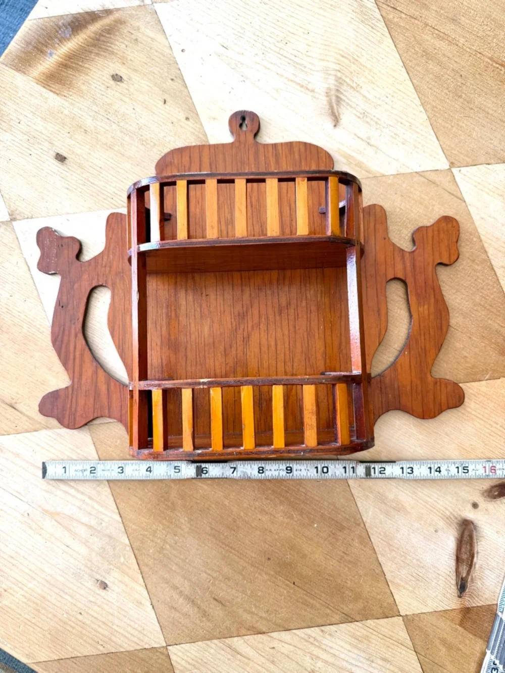 MCM Wood Wall Shelf Vintage Folk Art Mid Century Decor